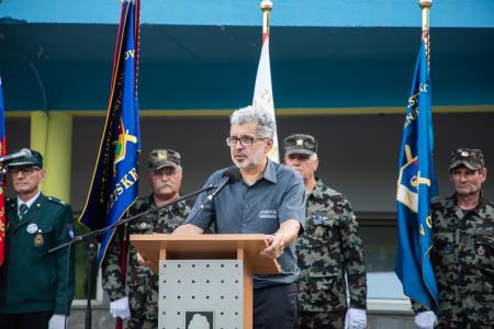 Osrednja občinska proslava ob dnevu državnosti 22. 6. 2023 slavnostni govornik ravnatelj Gimnazije Dragomir Benko